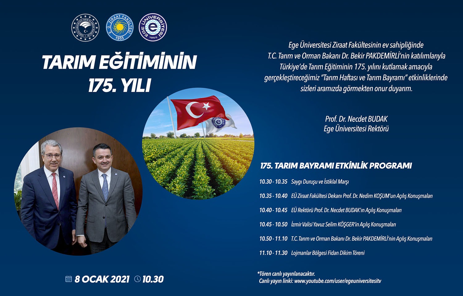 Ege’de Tarım Bayramı Bakan Pakdemirli’nin katılımıyla kutlanacak