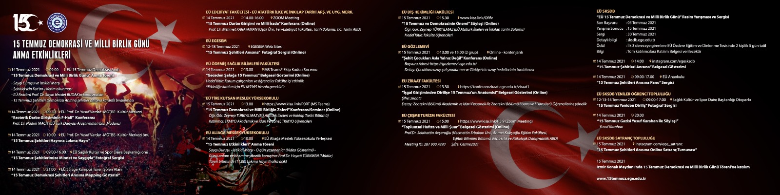 EÜ’den dolu dolu 15 Temmuz Programı