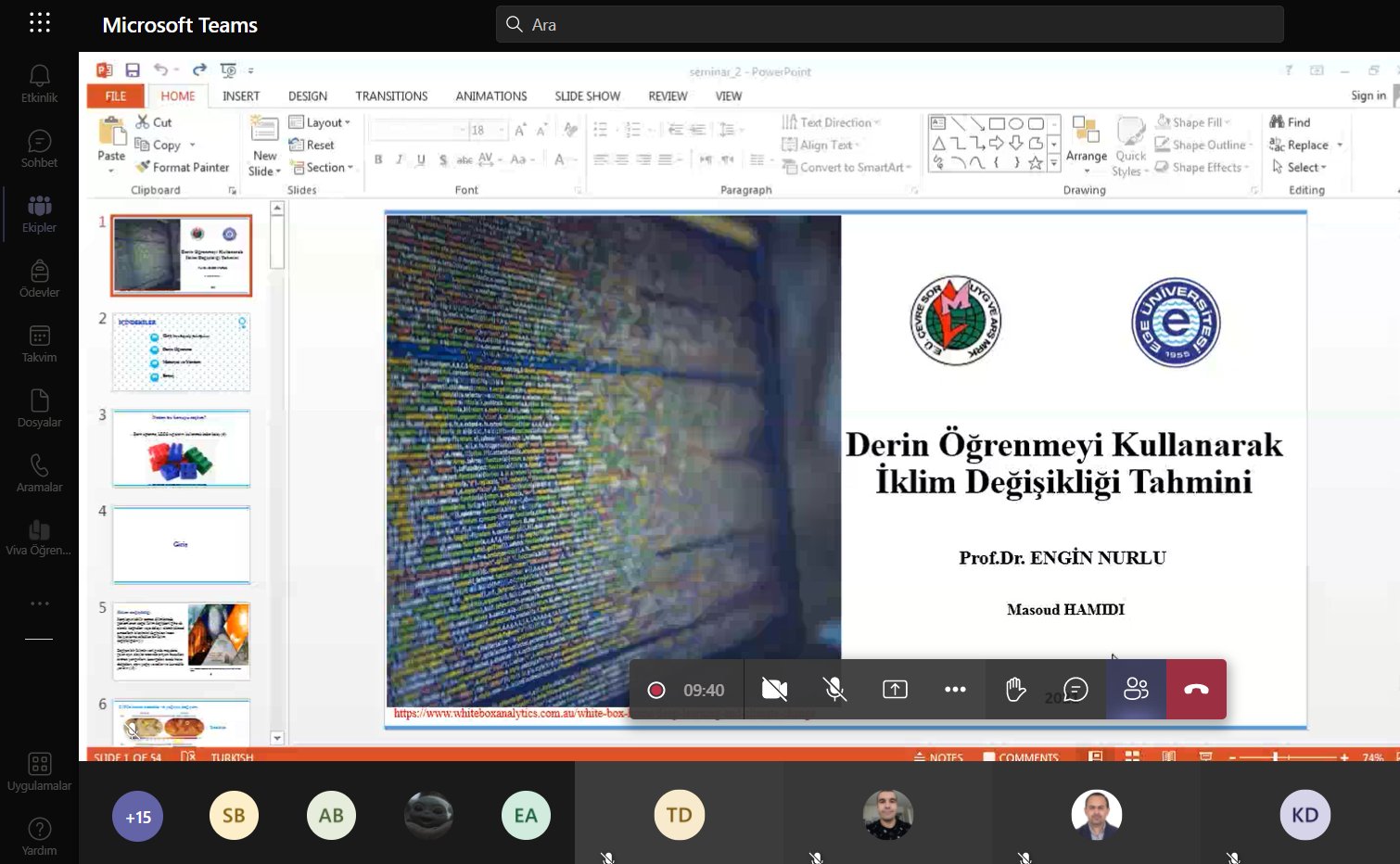 ÇEVMER’den “Derin Öğrenmeyi Kullanarak İklim Değişikliği Tahmini” semineri