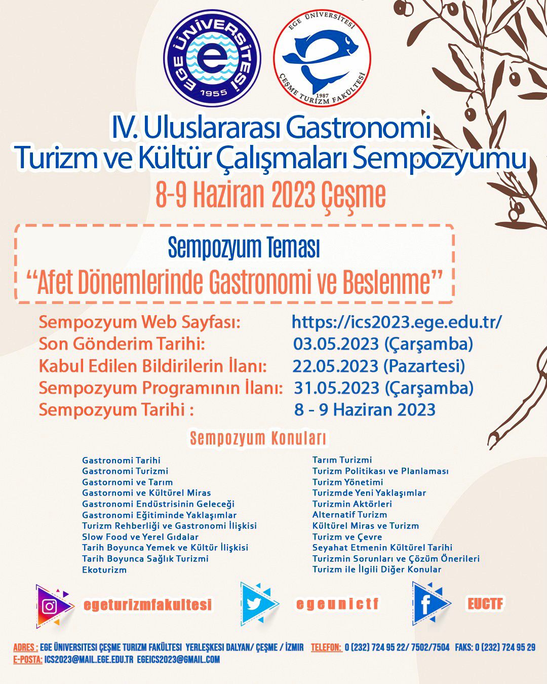 <strong>Ege’de “4.Uluslararası Gastronomi ve Kültür Çalışmaları Sempozyumu” düzenlenecek</strong>