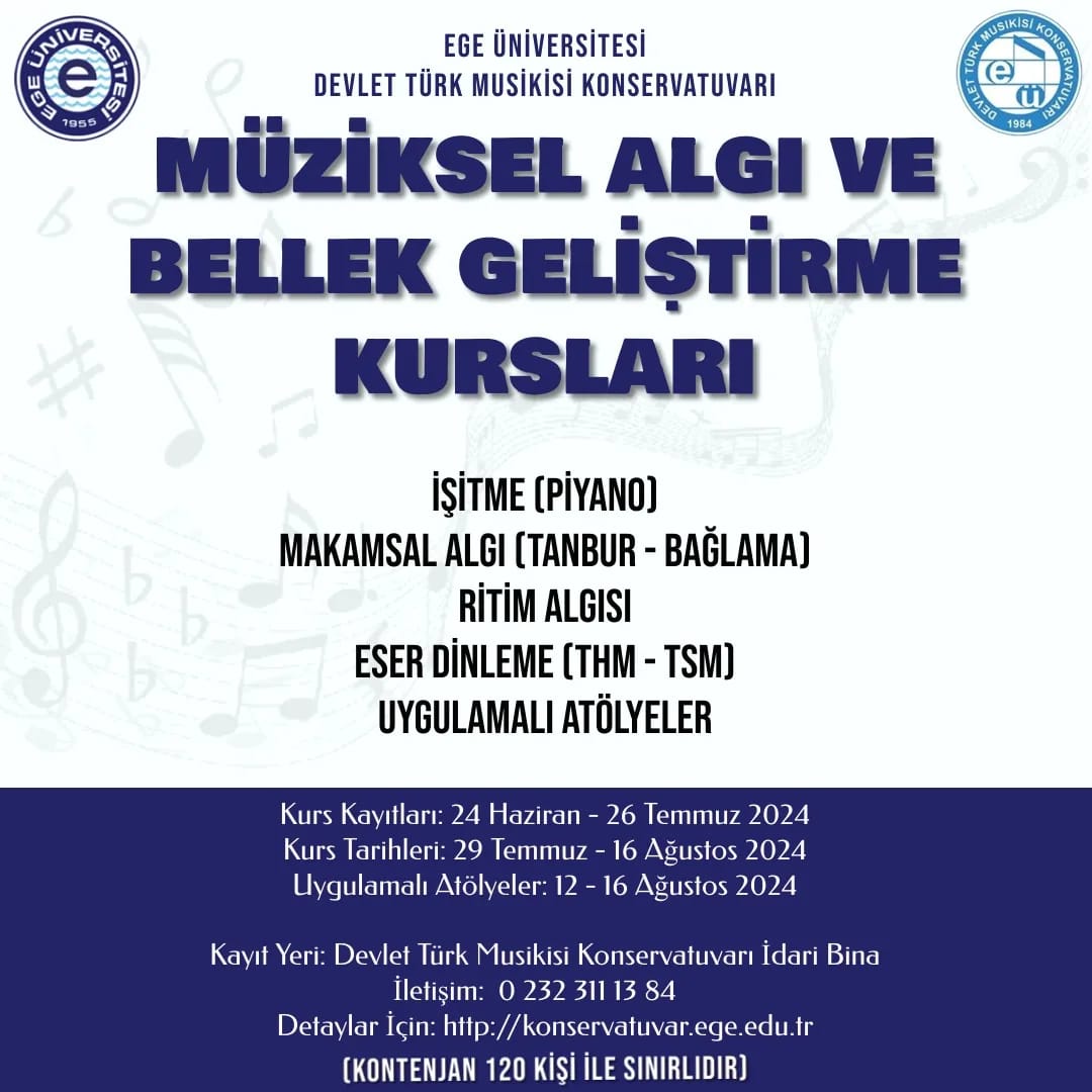 EÜ’den “Müziksel Algı ve Bellek Geliştirme Kursları”