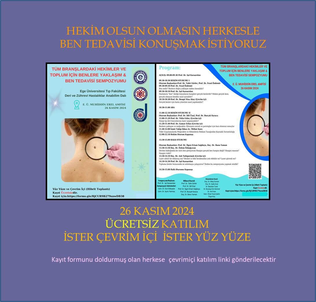 EÜTF’de “Hekimler ve Toplum İçin Benlere Yaklaşım – Ben Tedavisi Sempozyumu” gerçekleştirilecek