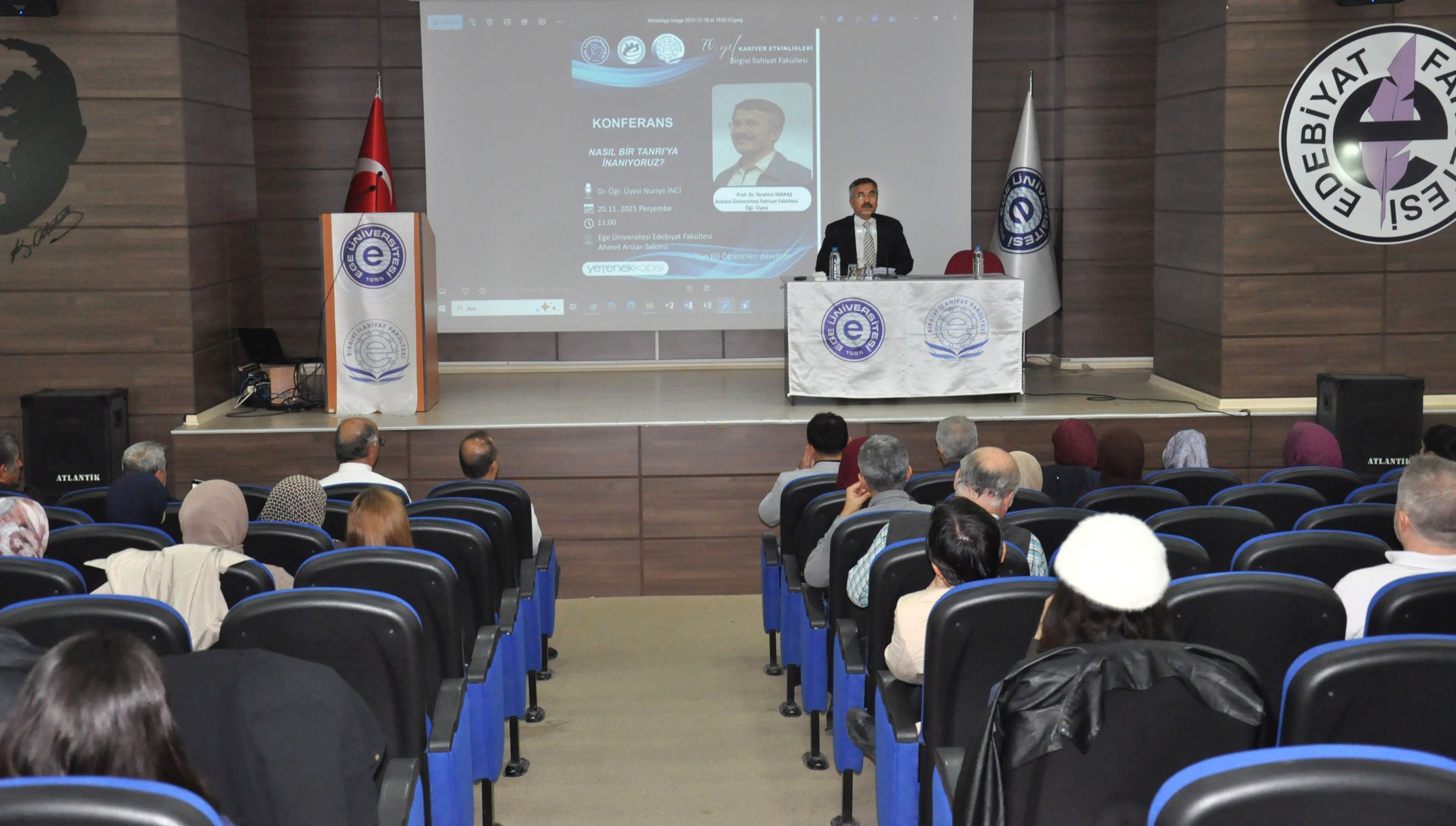 EÜ’ye konuk olan Prof. Dr. İbrahim Maraş, genç ilahiyatçılarla bir araya geldi