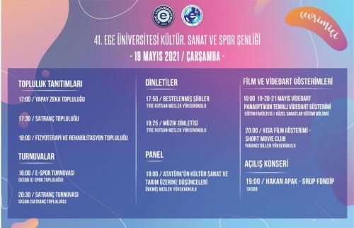 Ege Üniversitesi Kültür, Sanat ve Spor Şenliği 19 Mayıs’ta başlıyor