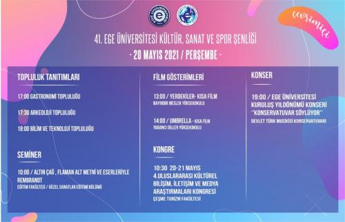 Ege Üniversitesi Kültür, Sanat ve Spor Şenliği 19 Mayıs’ta başlıyor